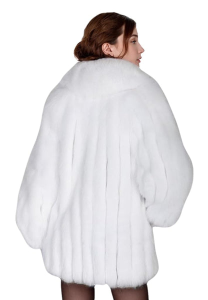 Womens Fuax Fur Coat Winter Warm Fluffy Faux Fur Parka Jacket Thick Plus Size Outerwear Overcoat (White, Small)