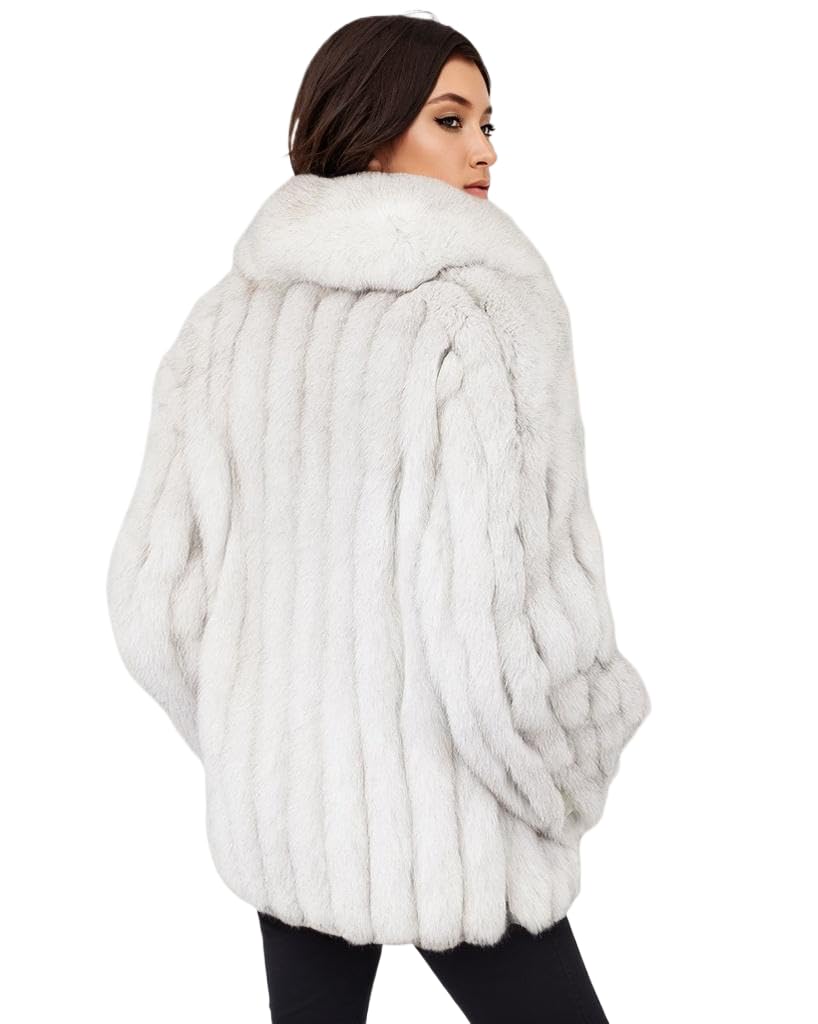 Womens Fuax Fur Coat Winter Warm Fluffy Faux Fur Parka Jacket Thick Plus Size Outerwear Overcoat (White, Small)