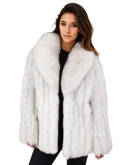 Womens Fuax Fur Coat Winter Warm Fluffy Faux Fur Parka Jacket Thick Plus Size Outerwear Overcoat (White, Small)