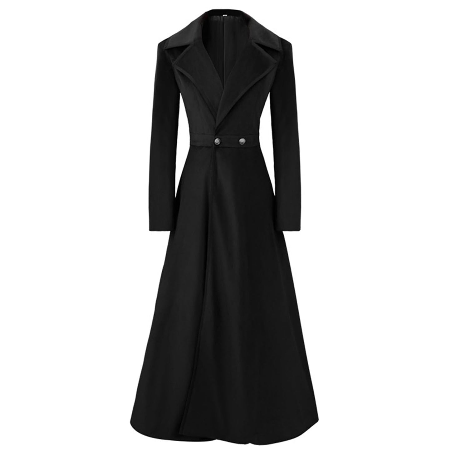 Women's Velvet Jacket Long Windbreaker Temperament Vintage Velvet Sleeved Buttoned Trench Coat Dress