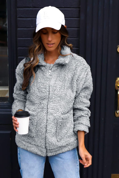 Women's Fashion Winter Coat Sherpa Fleece Faux Fur Shearling Oversized Trendy Jackets Warm Outerwear