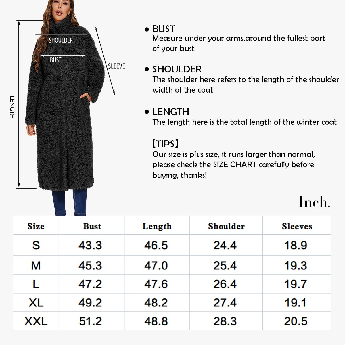 Women Faux Fur Warm Winter Outwear Jackets Fuzzy Fleece Lapel Open Front Pockets Long Cardigan Coat