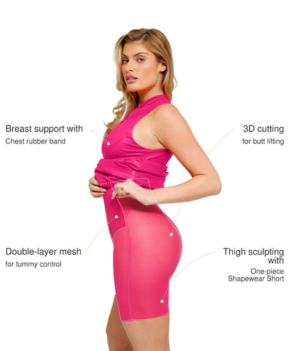 Shapewear Dress Faux Leather Dresses for Women Mock Neck Dress Night Club Outfits for Women Pink