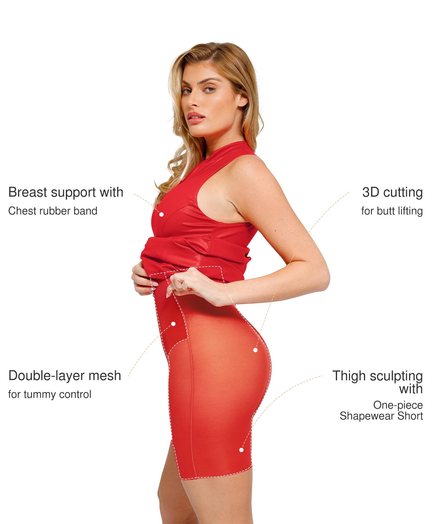 Shapewear Dress Faux Leather Dresses for Women Mock Neck Dress Night Club Outfits for Women Red