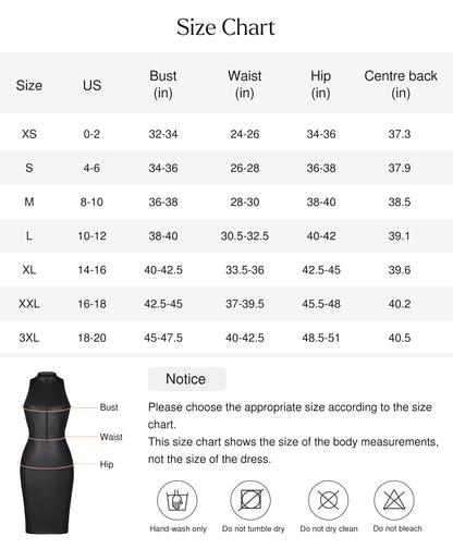 Shapewear Dress Faux Leather Dresses for Women Mock Neck Dress Night Club Outfits for Women Black