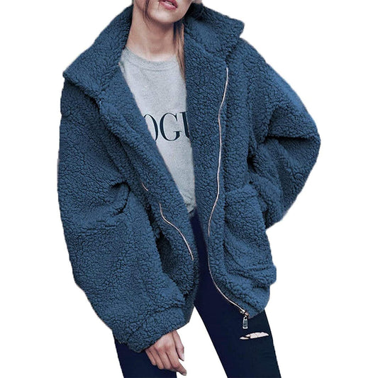 Women's Fashion Winter Coat Sherpa Fleece Faux Fur Shearling Oversized Trendy Jackets Warm Outerwear