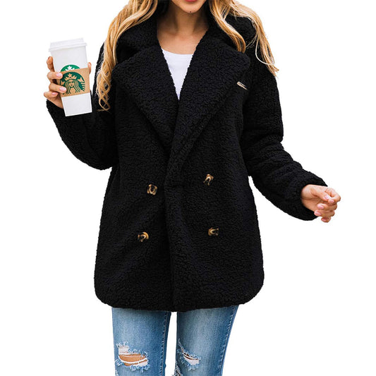 Women's Fashion Winter Coat Sherpa Fleece Faux Fur Shearling Oversized Trendy Jackets Warm Outerwear