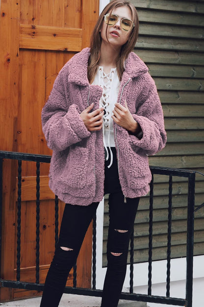 Women's Fashion Winter Coat Sherpa Fleece Faux Fur Shearling Oversized Trendy Jackets Warm Outerwear