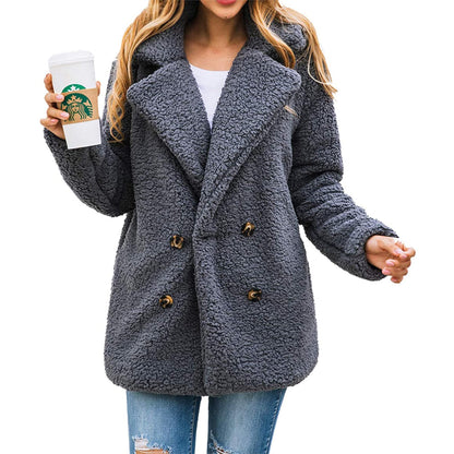 Women's Fashion Winter Coat Sherpa Fleece Faux Fur Shearling Oversized Trendy Jackets Warm Outerwear