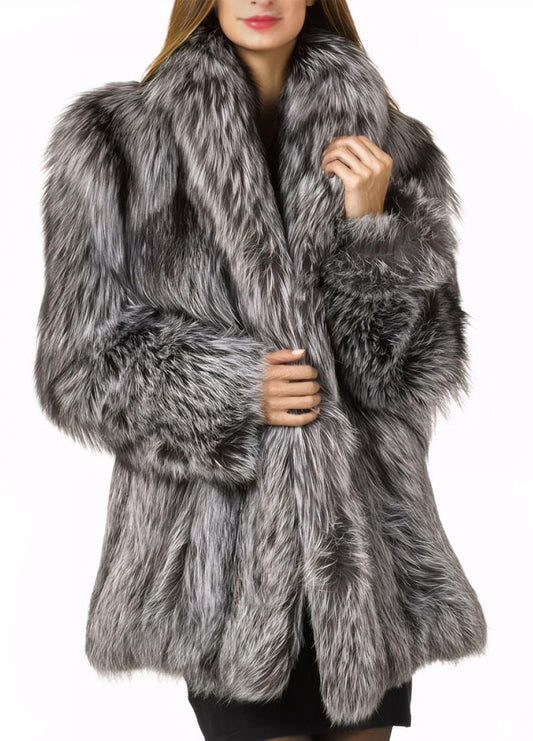 Womens Fuax Fur Coat Winter Warm Fluffy Faux Fur Parka Jacket Thick Plus Size Outerwear Overcoat