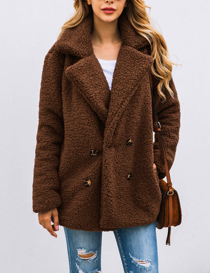 Women's Fashion Winter Coat Sherpa Fleece Faux Fur Shearling Oversized Trendy Jackets Warm Outerwear